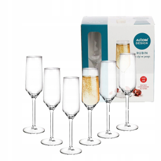 Poháre na víno - Poháre na šampanské Altom Design Ruby, priehľadné, 220 ml, 6 ks.